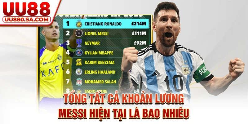 Tổng tất cả khoản lương Messi hiện tại là bao nhiêu?